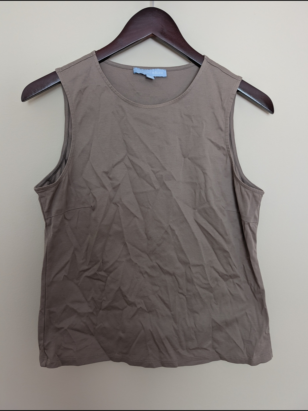 ANTONIO MELANI Taupe Crewneck Sleeveless Tank